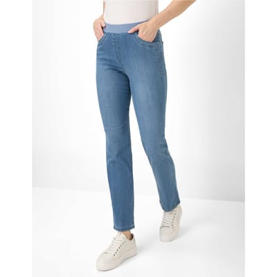 Raphaela by Brax Dames Broek  Style PAMINA FUN BLEACHED SLIGHTLY USED, denim lichtblauw, maat 40