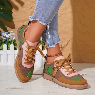 Sneakers Dames Mode Platform Casual Enkele Schoenen Ademend Platte Zool Vetersluiting Lichtgewicht Sneakers Schoenen De Mujer 37 brown