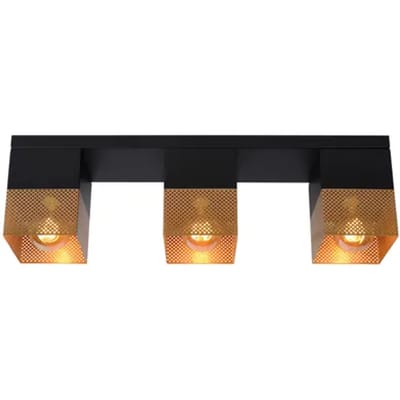 Lucide Plafondlamp Renate Zwart Goud 3xe27