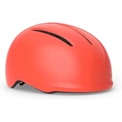 MET Vibe Fietshelm Mannen & Vrouwen – Fietshelm E-Bike Volwassenen – Elektrische Fiets – Stadsfiets – Maat S (52-56cm) – Coral Glossy (Rood)