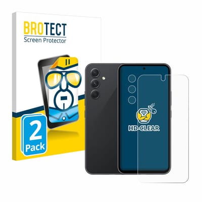 BROTECT - Screenprotector voor Samsung Galaxy A54 5G (Voor+Camera) - Folie Beschermfolie transparant 2 Stuks