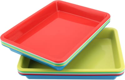15-delige Plastic Activiteitstrays, 27.5x21x3cm, Multicolore Organisatietrays voor Kunst en Knutselen in de Klas, Ideaal voor Creatieve Activiteiten en Opberging