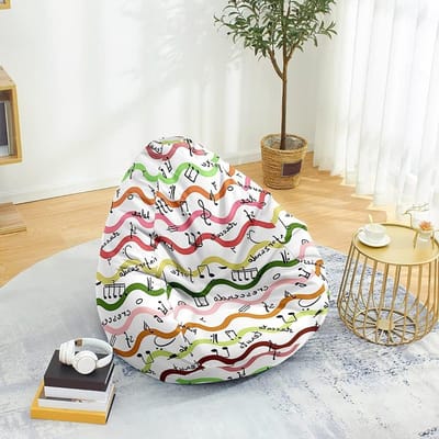 Zitzak Stoelhoes - Zitzakhoes Zonder Vulling - Opbergen Speelgoed - Hoge Rug - 70x80 cm - Geel