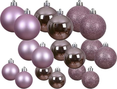 Decoris kerstballen - 60x stuks - 4, 5 en 6 cm - lila paars -kunststof -kerstversiering