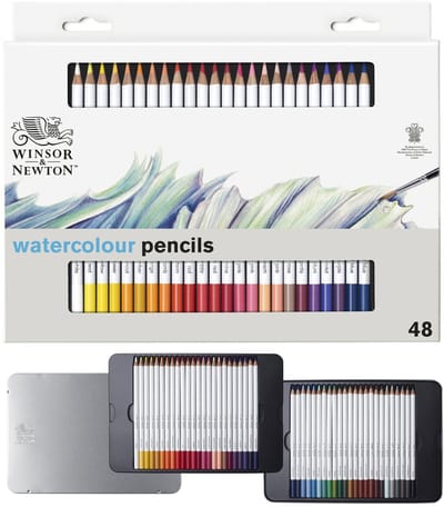 Winsor & Newton 0490057 Studio Collection Aquarelpotloden – Set van 48 – Watercolour Pencils – Metalen Etui
