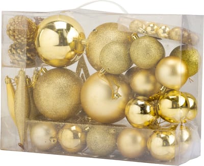 Cosy & Trendy Kerstballen - 53-delig - goud - ornamenten en piek - kerstversiering