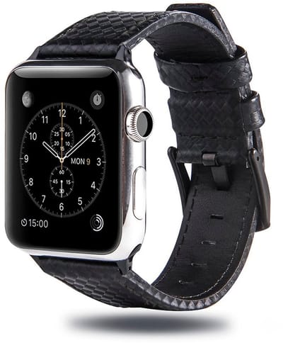 Leren bandje - Apple Watch 38mm 40mm 41mm - zwart klassieke gesp