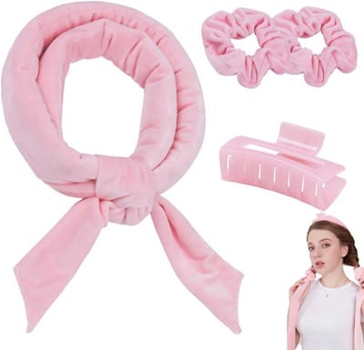 Haarkrulspelden - Hoofdband Krultang - Haar Stylen - Hitteloos Krullen - 155 cm Lengte - Roze