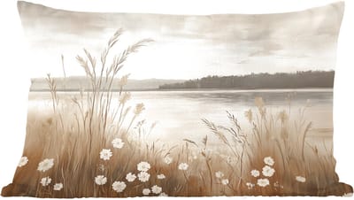 Sierkussens - Kussentjes Woonkamer - 60x40 cm - Meer - Water - Natuur - Beige