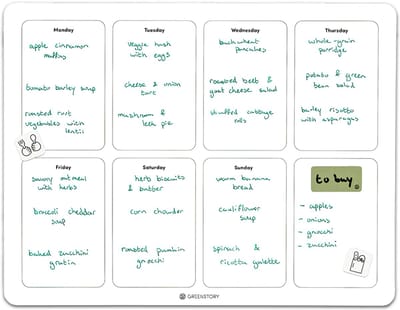 GreenStory - Week Planbord - Zelfklevend - Wit - M - met Sticky Pen