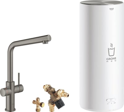 GROHE Red 3IN1 kokendwaterkraan - L uitloop - 7L boiler - mengventiel – hard graphite (antraciet) – 30324AL1