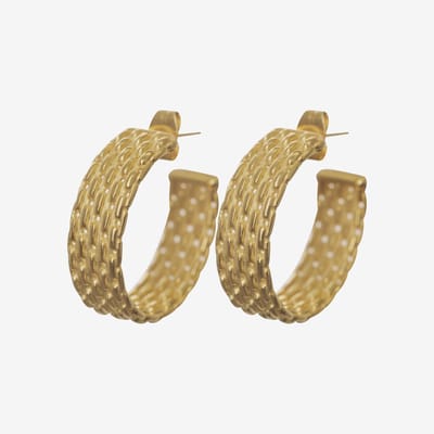 Essenza Twisted Hoop Earrings Gold