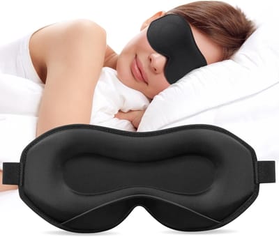 Comfortabel Slaapmasker voor Zijslapers met 3D Oogkassen en Verstelbare Band, Ademend en Photosensitief, Ideaal voor Mannen en Vrouwen, Zwart