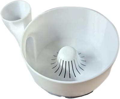 Fruitwaskom - 15×10×6 cm - Draagbare fruitwaskom - 3D-geprinte roterende automatische reinigingsmachine voor het wassen van voedsel in de keuken, koken, picknicken en kamperen - Wit