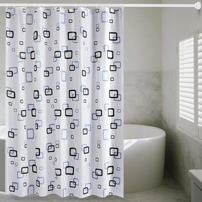 Ibenzoa® Extra brede semi-transparante douchegordijn met vierkant patroon en PEVA materiaal