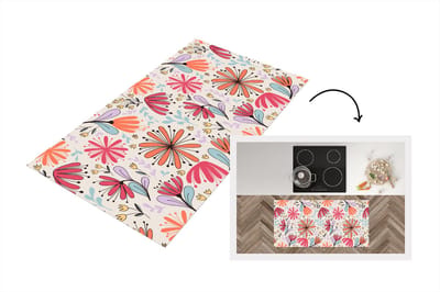Keukenloper - Loper keuken - Bloemen - Regenboog - Design - 120x60 cm - Keukenloper vinyl