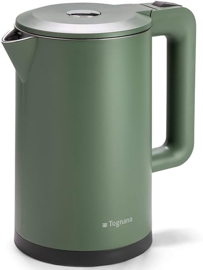 Draadloze elektrische waterkoker, 1,7 liter, kunststof en roestvrij staal, groen