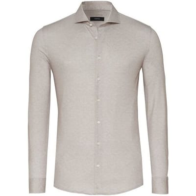 Desoto Luxury Overhemd Subtle Herringbone Shark Collar Zand / male