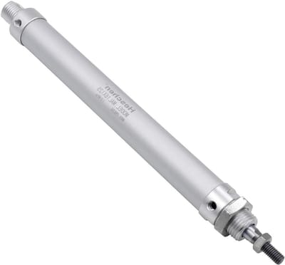 Luchtcilinder - Pneumatische Cilinder - Lineaire Beweging - Dubbelwerkend - 16mm Boring 125mm Slag - Zilverkleurig
