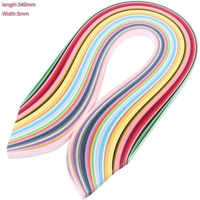 Meerkleurig 720 stuks Quilling Papier Kunst Stroken in 36 Kleuren 540mm Lengte 5mm Breedte