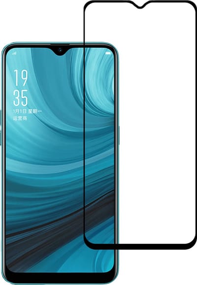 Smartphonica Screenprotector Geschikt voor Oppo A7 - Full Cover Tempered Glass - Gehard glas Geschikt voor Oppo A7 geschikt voor Oppo A7