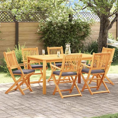vidaXL Vouwstoel 6 pcs Grijs 49 x 57,5 x 92cm Massief acaciahout