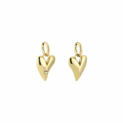 Bijoutheek Oorhangers Hart Zirkonia Goud