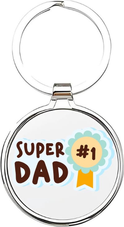 Akyol - Super dad Sleutelhanger - papa - Vaders - Vader sleutelhanger - Papa sleutelhanger - Sleutelhanger papa - Familie sleutelhanger - Vaderdag cadeautje - Papa cadeau - Dad - stiefvader - schoonvader - Fathersday - 4 x 7,5 CM