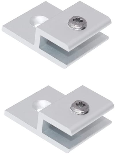 Dailygoods- Glazen Klemmen H-vorm - 2 Stuks - Aluminiumlegering - Zilver - Draagvermogen 3-5mm - Corrosiebestendig - Waterdicht - Glasclip