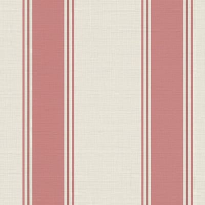 Strepen behang Profhome 399831-GU vliesbehang hardvinyl warmdruk in reliëf licht gestructureerd in traditioneel stijl mat crème rood roodbruin 5,33 m2