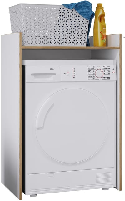 VCM Waschmaschinenschrank mit Ablagefläche, Maße Überbauschrank ca. H. 100 x B. 67 x T. 48 cm, Waschmaschinenregal für Bad und Waschküche, Waschmaschinenüberbauschrank- Rislo L