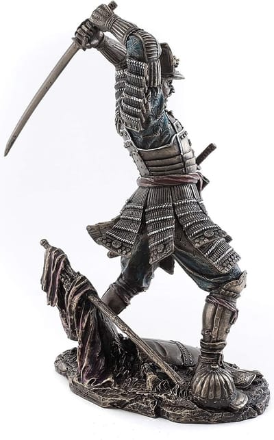 Veronese Design - Japanse Samoerai gebronsd beeld - zeer gedetailleerd - met de hand vervaardigd - (hxbxd) ca. 24,5 cm 15 cm x 10 cm
