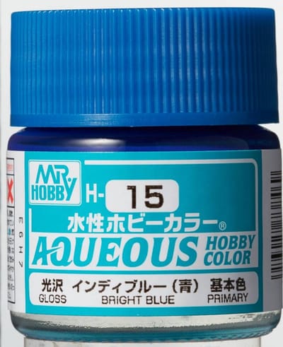 Gunze H-015 - Bright Blue Glanzend Ral 3005 - Mr. Hobby Aqueous Modelbouwverf 10ml