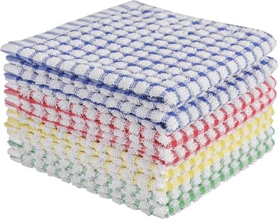 Vaatdoek Set 8 Stuks - Vaatdoek - Vaatdoekjes - Reinigingsdoekjes - Microvezel Schoonmaakdoekjes - 30x30cm - katoen - rood*2+geel*2+blauw*2+groen*2