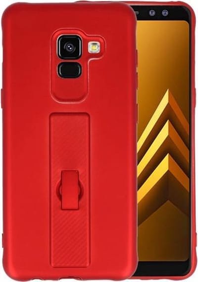 Rood Carbon serie Zacht Case hoesje voor Samsung Galaxy A8 2018