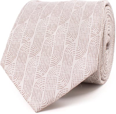 TRESANTI | GUSTAVO | Silk tie with a spiral pattern | Beige