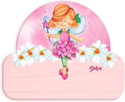 Dekori Naambord Ballerina-fee Meisjes 12 X 17 Cm Hout Roze