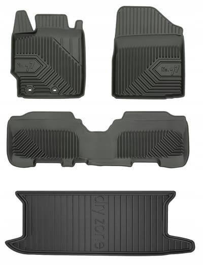 Frogum Toyota Yaris II Hatchback 2005-2011 - Mattenset & Kofferbakmat - 5-deurs - Geen verstelbare vloer - TPE - 4 cm Rand