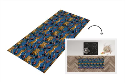 Keukenloper - Loper keuken - Patroon - Cheetah - Veren - 120x50 cm - Keukenloper vinyl