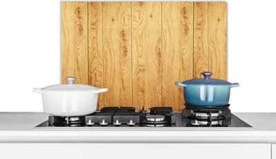 Spatscherm keuken 60x40 cm - Kookplaat achterwand Patronen - Planken - Natuur - Muurbeschermer - Spatwand fornuis - Hoogwaardig aluminium