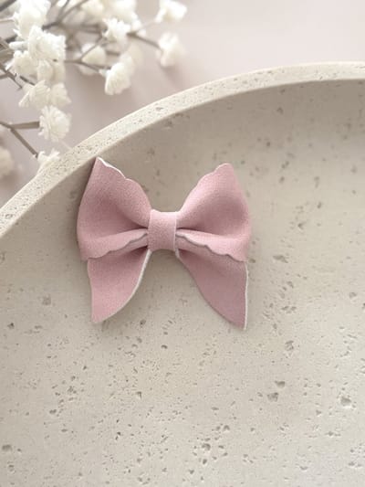 Strik Julie - Suède Pink - Haarstrik - Haarstrikken voor Meisjes - Strikken voor Kinderen - Haaraccessoires
