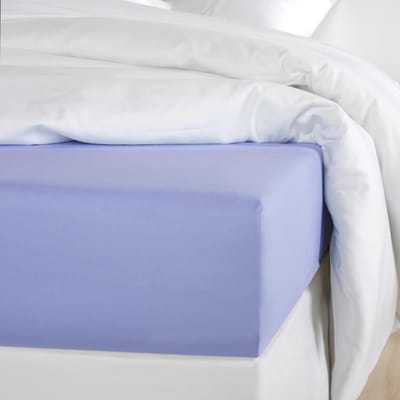 De Witte Lietaer Hoeslaken Olivia Sky Blue - 140 x 200/220 x h 30 - Blauw - Katoen Satijn