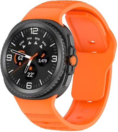 Siliconen bandje - geschikt voor Samsung Galaxy Watch 8 (40mm) / Galaxy Watch 8 (44mm) / Galaxy Watch 8 Classic - stipjes met druksluiting - oranje