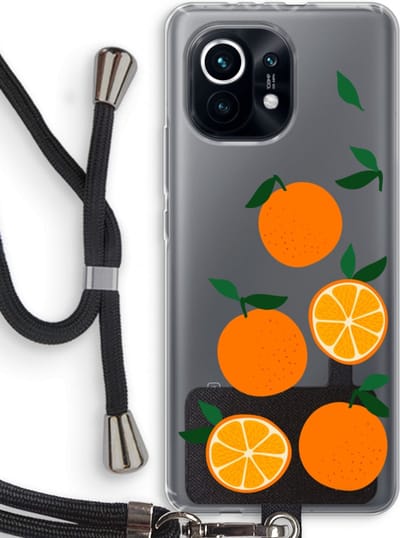 Case Company® - Hoesje met koord geschikt voor Xiaomi Mi 11 hoesje met Koord - Will you be my clementine - Telefoonhoesje met Zwart Koord - Bescherming aan alle Kanten en Over de Schermrand
