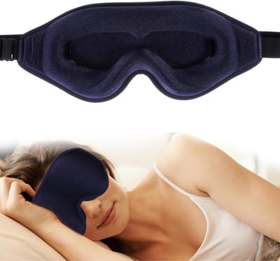 DailySupplies® Eye Mask Sleep - Masque de Nuit Femme & Homme - Extra Doux - Donkerblauw