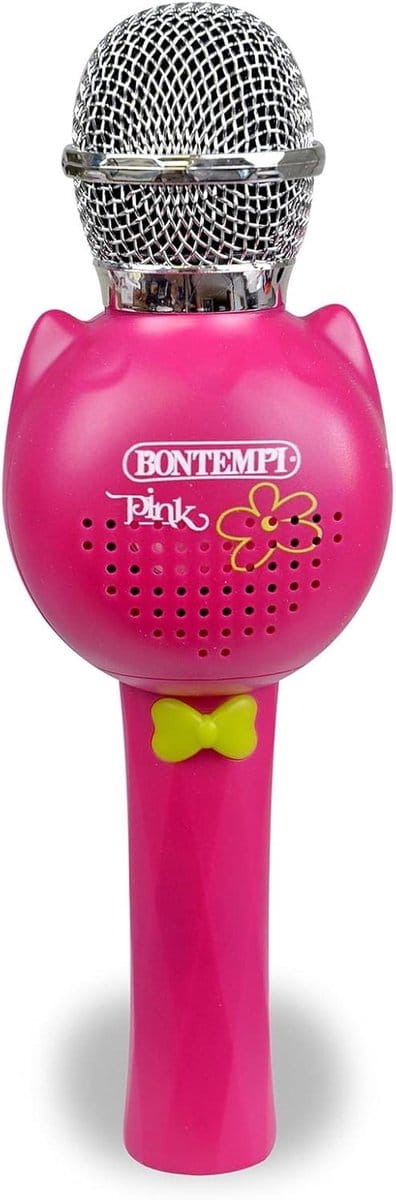 Draadloze microfoon met karaoke-functie en spraakwisseling, roze, 24,9 x 8,4 x 7,4 cm