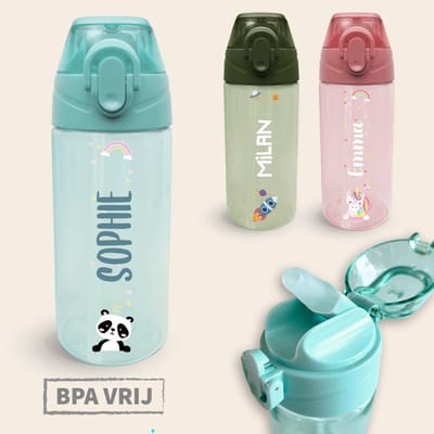Goedgemerkt - Drinkfles met Naam - Thema - Drinkbeker Kinderen - Gepersonaliseerd - BPA-vrij - Meerdere kleuren