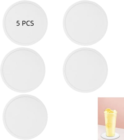5 stuks - Siliconen onderzetters voor drankjes - zware siliconen matten - voor salontafel, bar, keuken en kantoor - 10cm - wit
