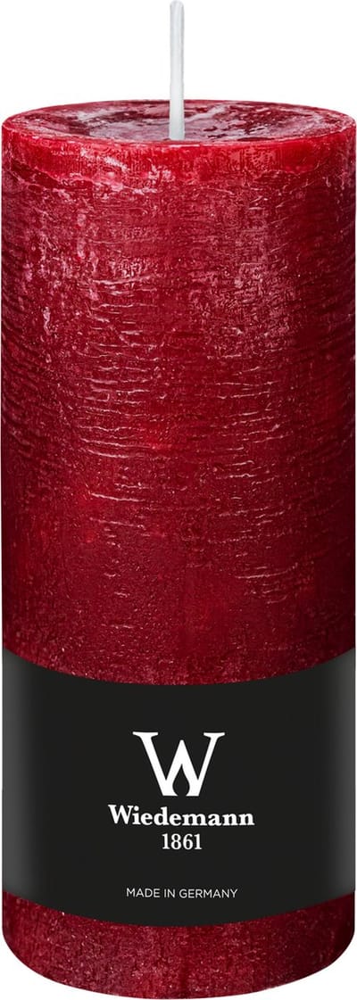 Wiedemann Cilinderkaars/stompkaars - rustieke kaars - bordeauxrood - 7 x 16 cm - 66 branduren