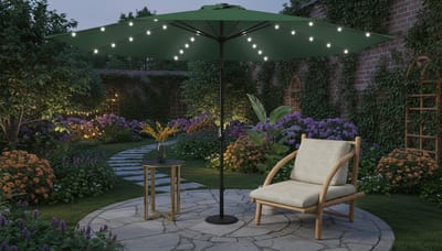 Parasol -LED Ampelschirm Sonnenschirm 300 cm | Depauwonen Kippbar & 360° Drehbar | Aluminiumgestell Dunkelgrau | Polyester UPF 40+ | Outdoor Sonnenschutz für Garten, Terrasse, Balkon & Strand – Afm...